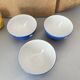 Old Longchamp porcelain bowls with blue dots