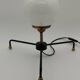 Tripod lamp in black brass metal and opaline globe