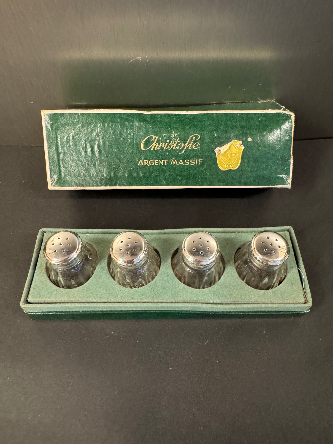 Christofle – 4 salt shakers – Solid silver