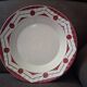 Large deep plate chives Digoin Sarreguemines art deco geometric
