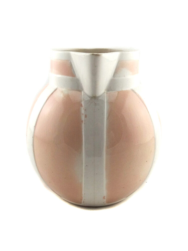 Pichet art déco rose et blanc