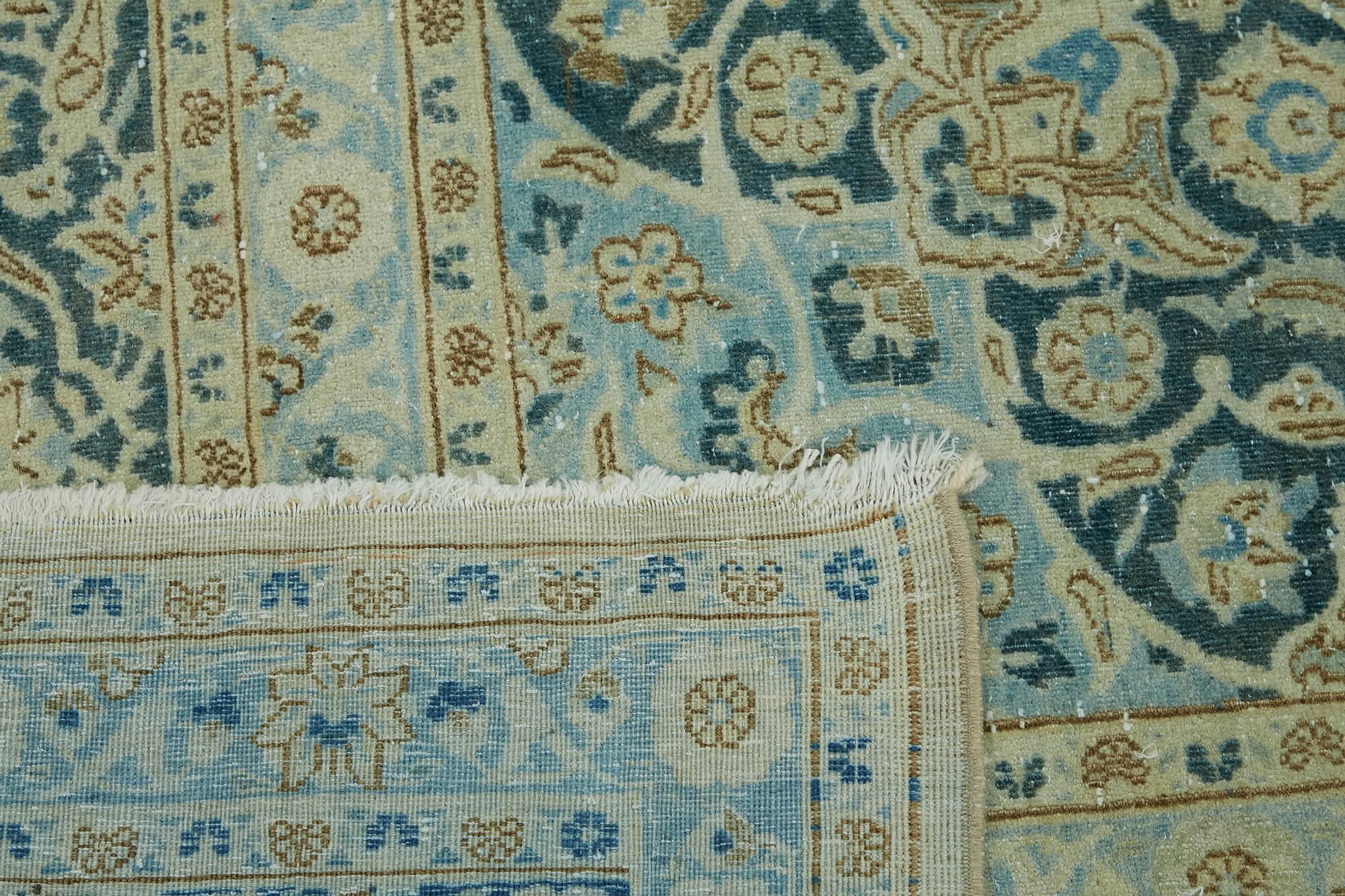 Hand-Knotted Persian One of a Kind 1970s 270 cm x 366 cm Beige Wool Carpet