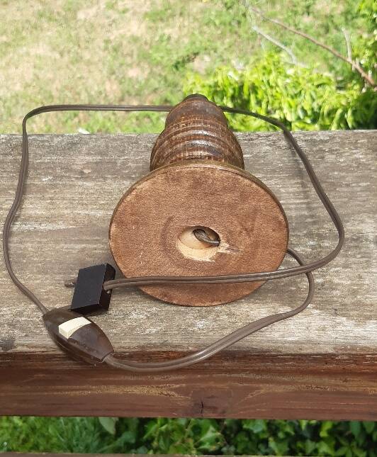 Art Deco turned wood lamp