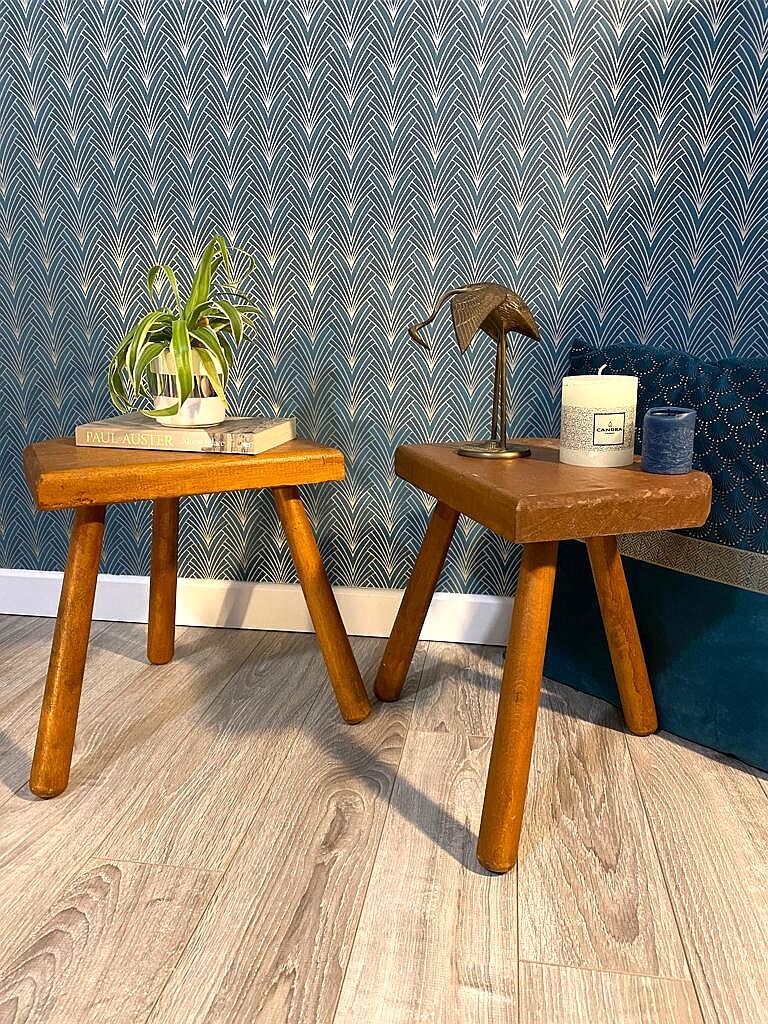 Pair of tripod stools
