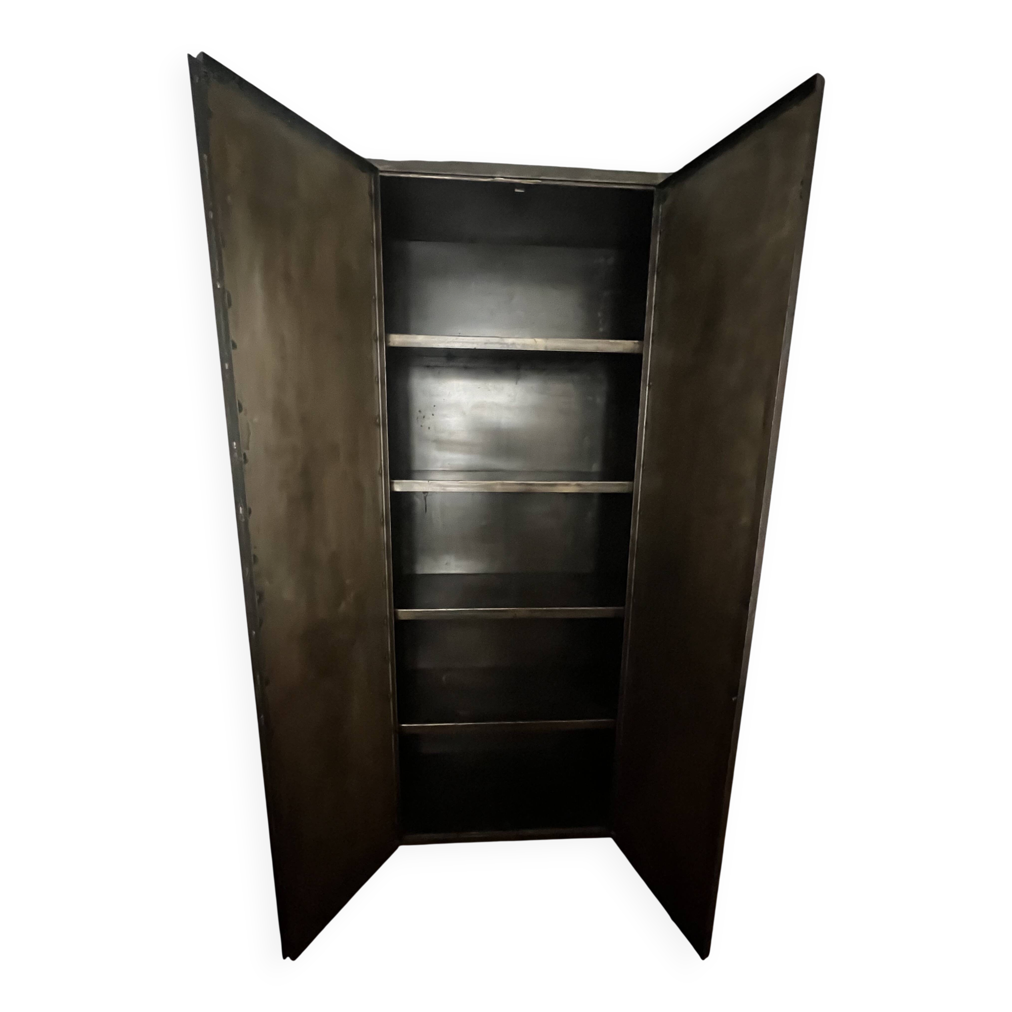 Steel wardrobe. Height 1.99m, Width 1m.