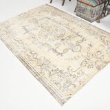 Tapis turc doux en laine fait main jaune pâle 5x8, 159x238 cm SK 5244