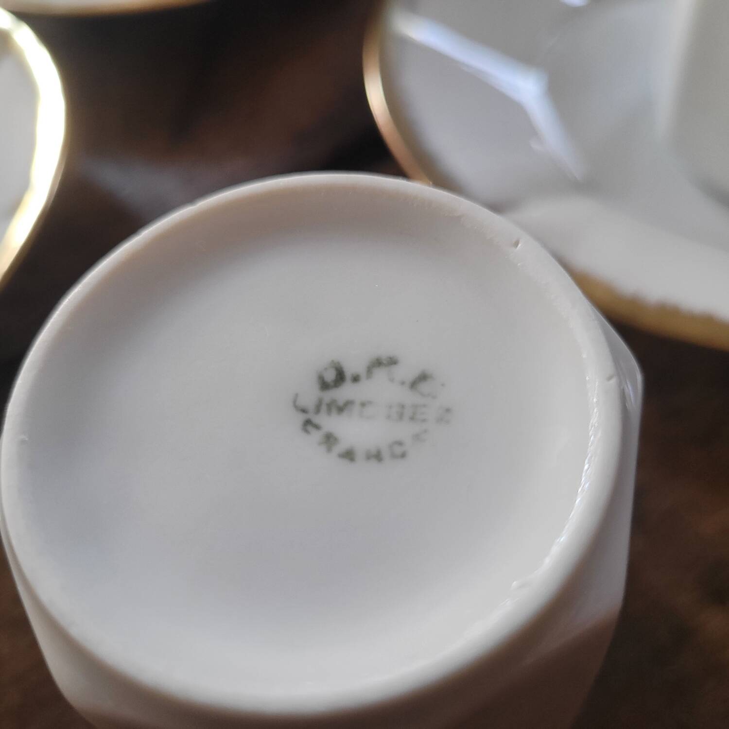 Limoges gilt porcelain coffee set — 6 cups