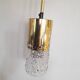 Brass and bubble glass pendant lights by veb narva, 1970s