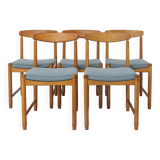 Set of 5 Vintage Oak Dining Chairs Germany 1960s Mid Century Modern