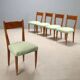 Chaises vintage en hêtre peint, tissu, design, Italie, années 1940-50