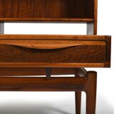 Kurt Østervig Low Walnut Sideboard with Bookcase Top 1950s