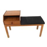 Scandinavian teak telephone bench, Sweden, 1960