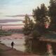Oil on panel: The fisherman O.Paquet