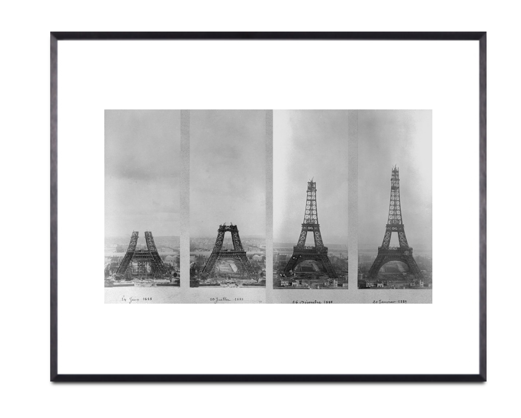 "The construction of the Eiffel Tower" photography