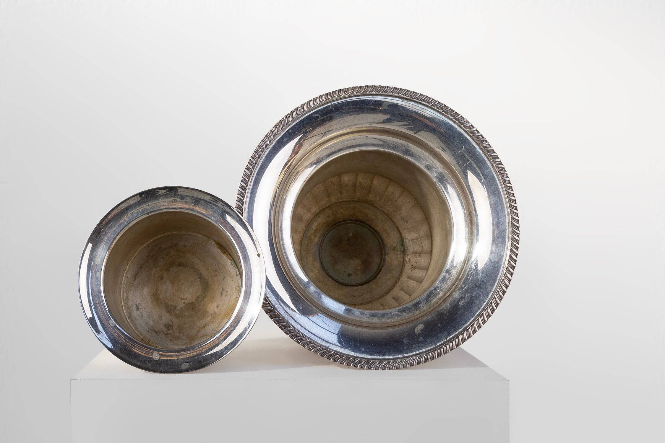 Medicis Vase Shaped Silver-Plated Champagne Cooler, France 1950s