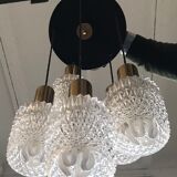 Brass chandelier and moulded glass 1960