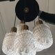 Brass chandelier and moulded glass 1960