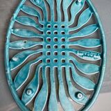 Old flat rest in enamelled cast iron celadon green