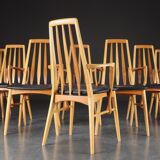 Series of 8 Scandinavian design armchairs 1960s