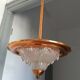 Suspension art deco Ezan copper and molded glass