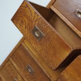 English Oak Apothecary / Filing Cabinet Campaign Style, 1930s