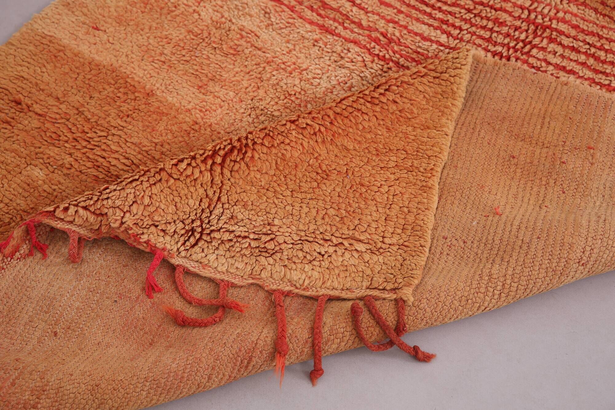 Orange Vintage Moroccan Rug 139 x 190 cm - Berber Rug - Handmade Wool Rug
