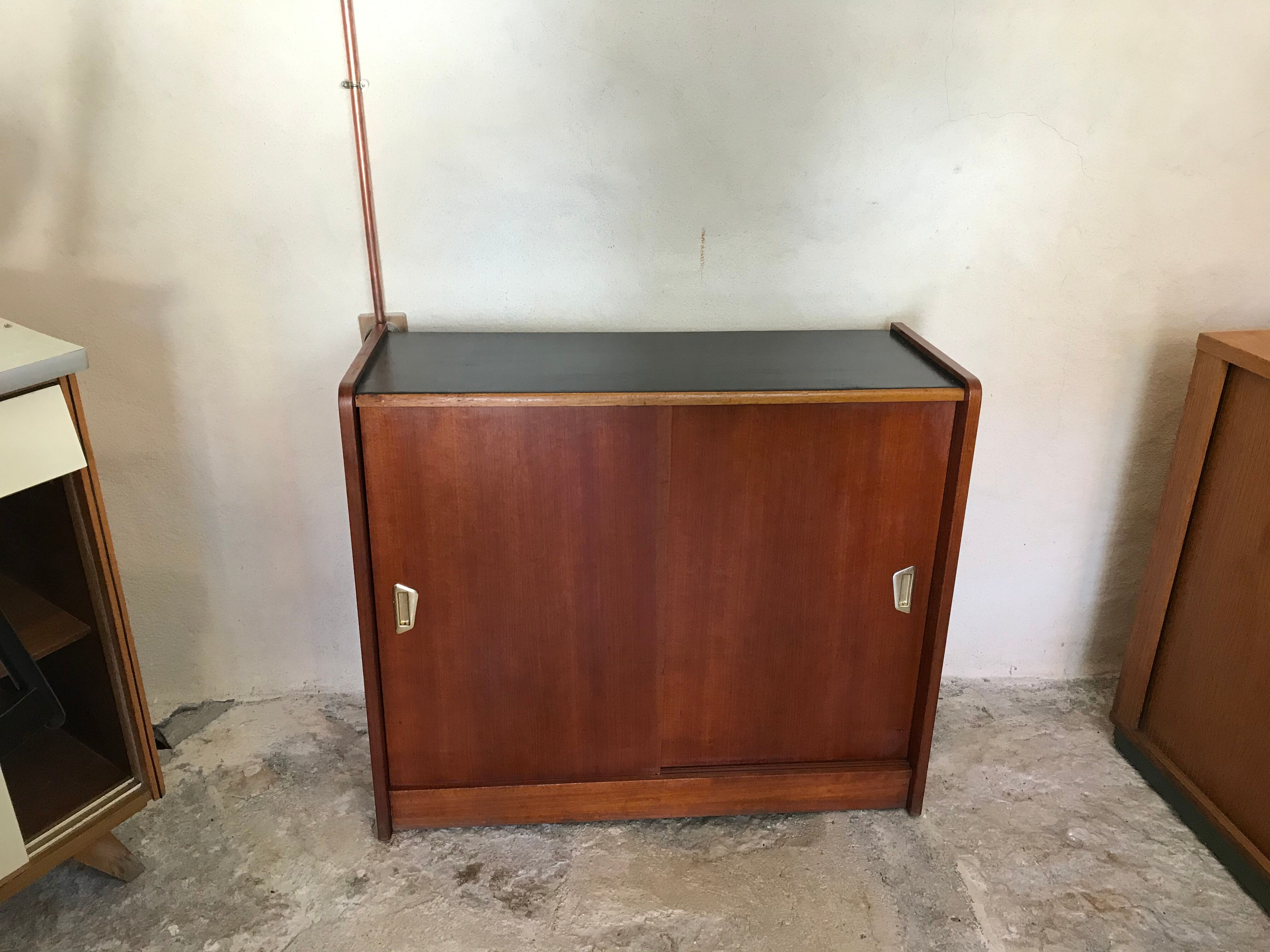 Meuble de rangement  vintage portes coulissantes