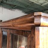 Louis Philippe two-body bookcase in walnut wood.