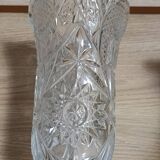 Large vintage pressed glass vase, an impressive and very decorative piece.