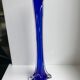 Vase en verre soufflé murano bleu roi années 70