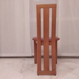 Lot of 6 dining room chairs '70, similar to Pietro Costantini ELLO chairs. Leather and wood.