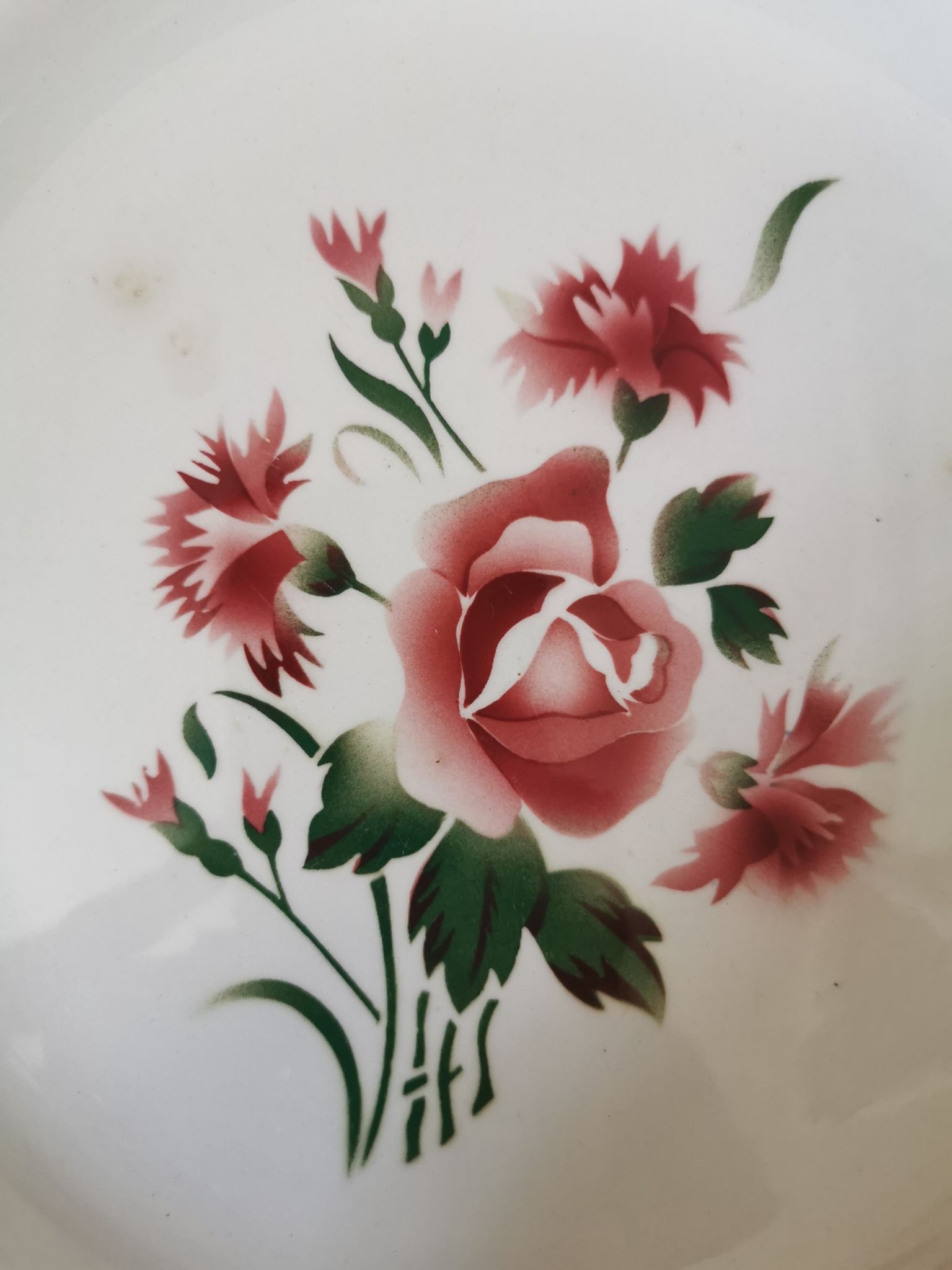 Plat vintage Digoin bouquet fleuri