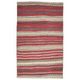 1970s Vintage Turkish Oushak Handmade Wool Cotton Red Runner Rug 125x205
