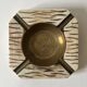 Italian ashtray in ivory zebra resin and brass, 1970s design.