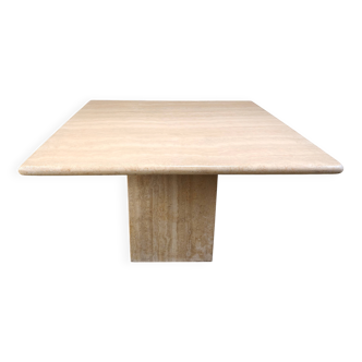 Table à manger en travertin vintage, années 1970