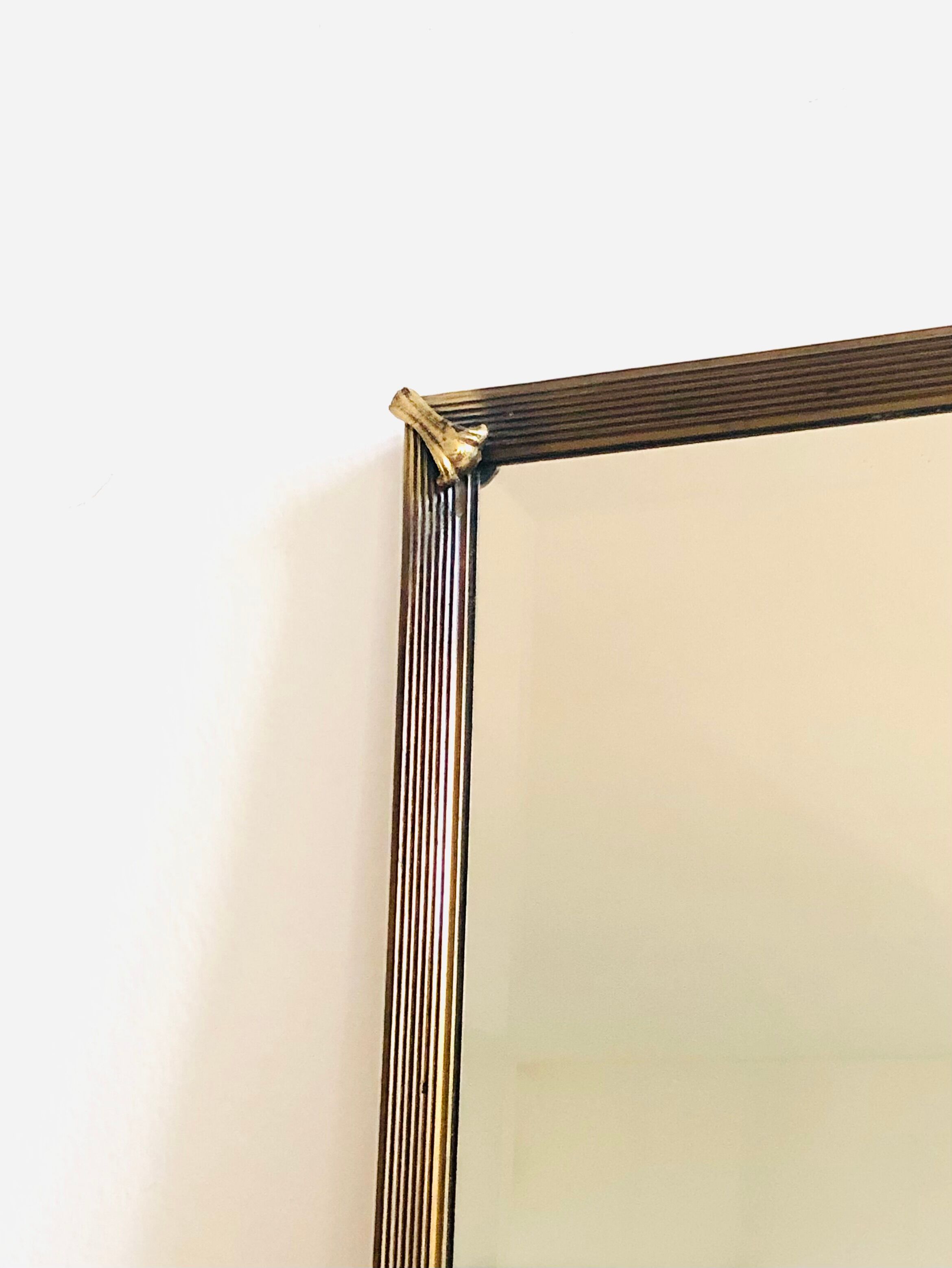 Old beveled mirror brass frame 74x50cm