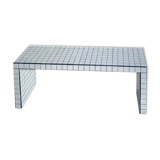 White ceramic mosaic tile coffee table