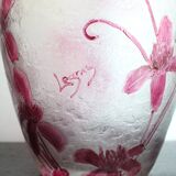 François Théodore Legras ovoid vase with floral decoration, Rubis Art Nouveau series.