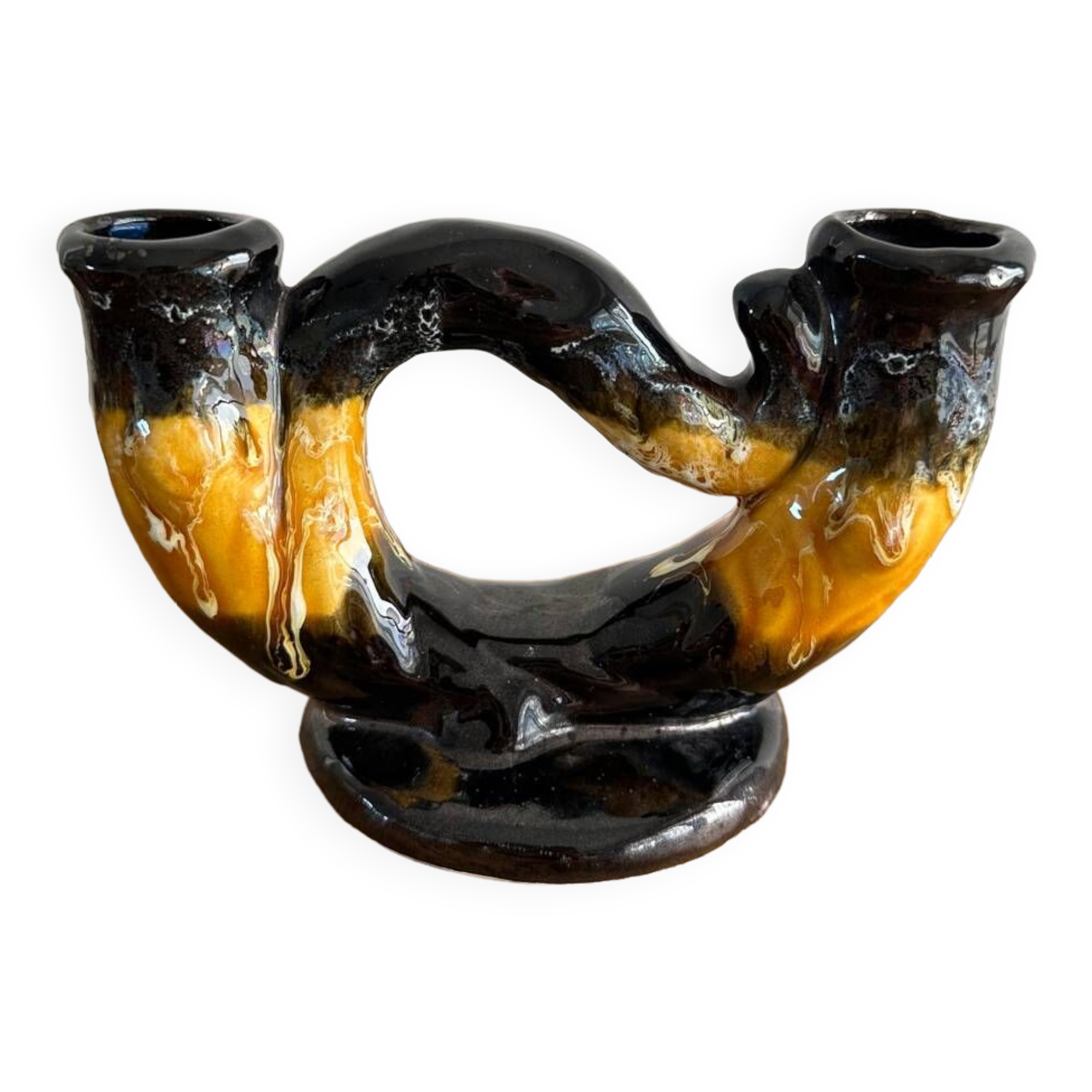 Double ceramic candle holder