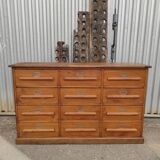 Trade furniture with 12 drawers in gilded oak