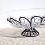 Grande coupe en fer forgé et verre contraint