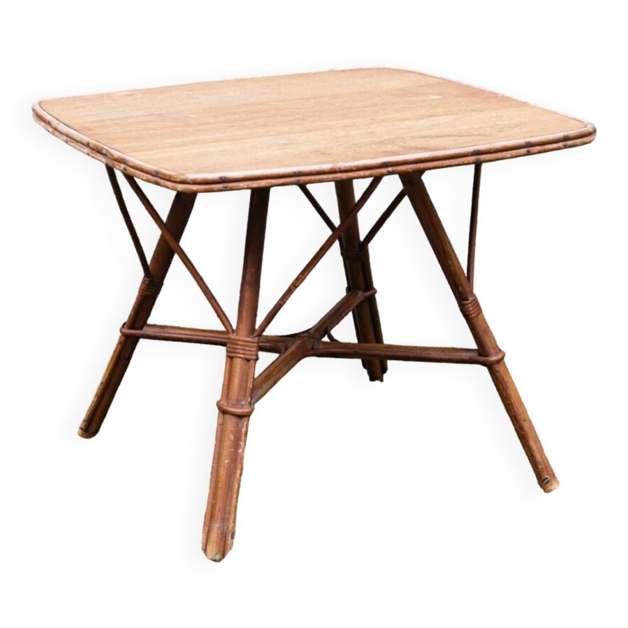 Square rattan coffee table