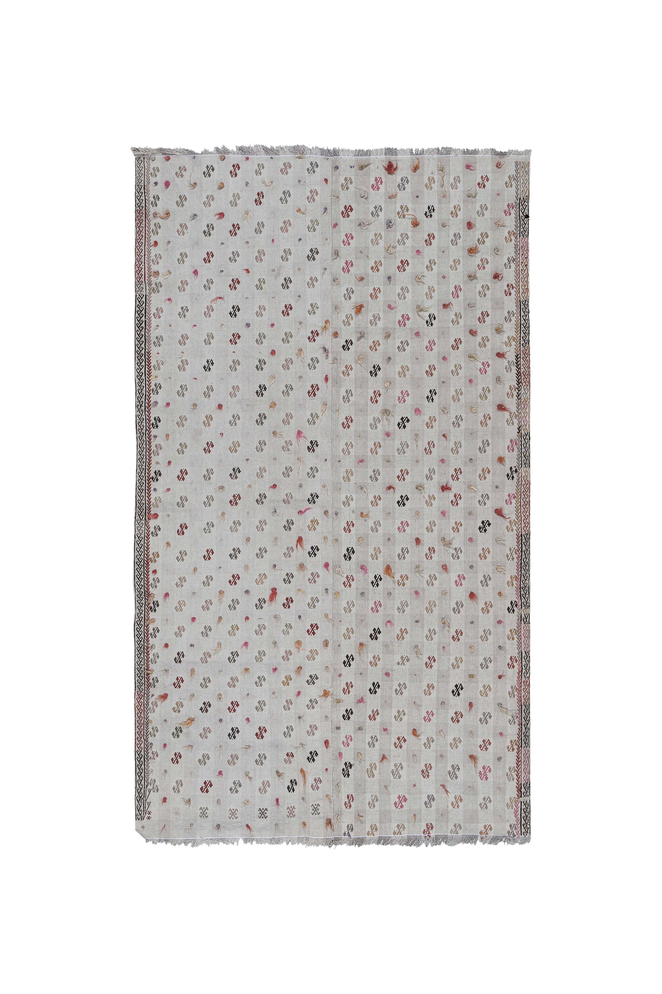 Vintage Turkish Oushak Rug Handwoven 144x260 cm