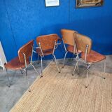 Suite of 4 comfort chairs lux circa 1950