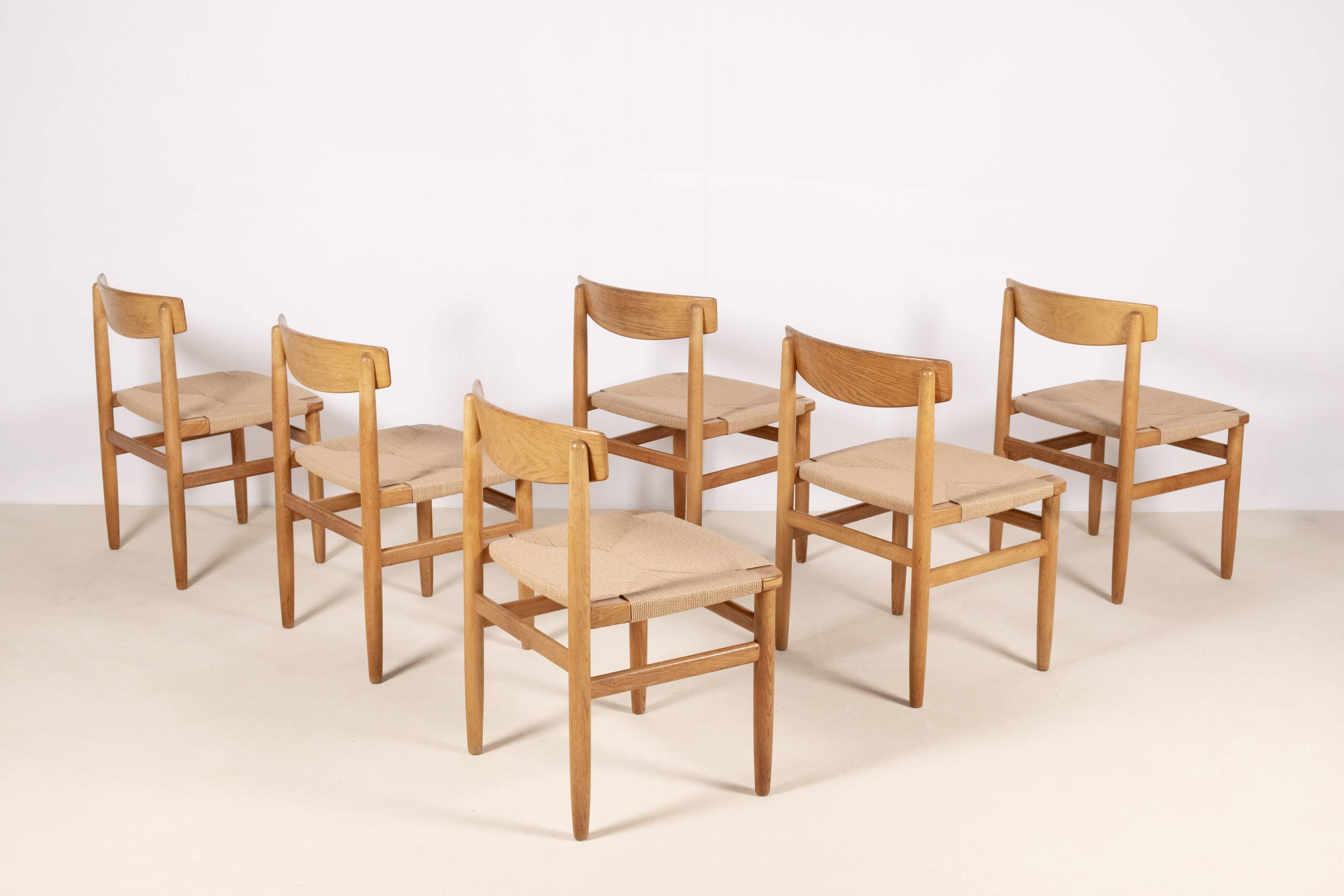 6x Børge Mogensen Øresund Dining Chairs in Oak