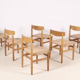 6x Børge Mogensen Øresund Dining Chairs in Oak