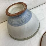 Duo of footed bowl and artisanal plate made in France Vallauris