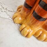 Cat cookie jar, ceramic cookie jar three vintage cats