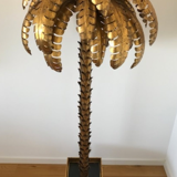 Floor lamp palm metal gilded from the 70s