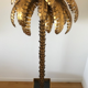 70s golden metal palm tree floor lamp